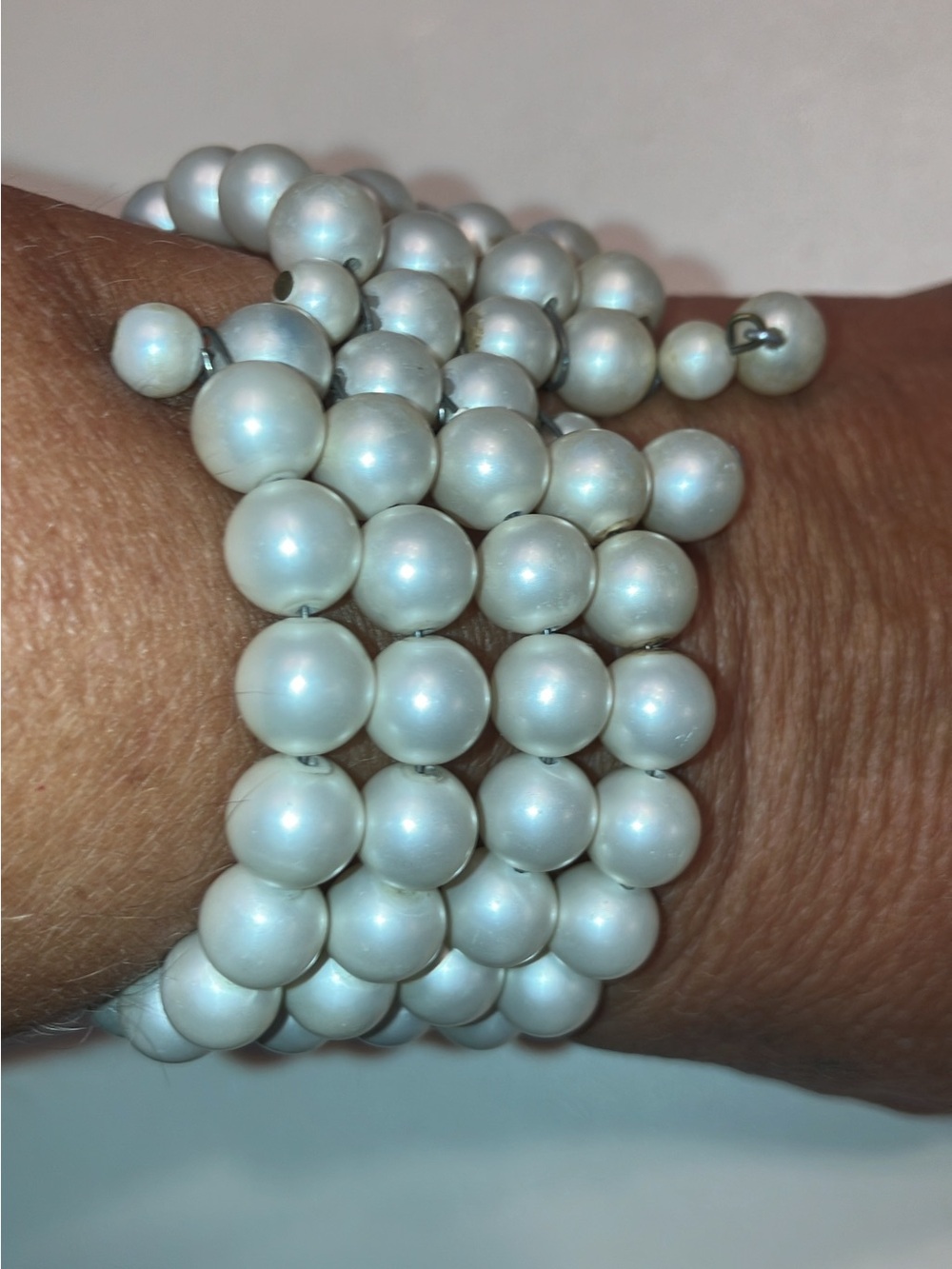 Vintage Faux Pearl wrap bracelet